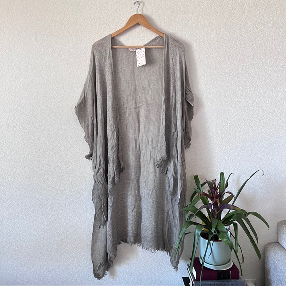 NWT Free People Lunar Grey Knit Cover Up One Size - Picture 2 of 10